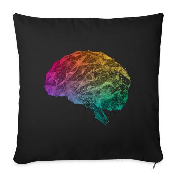 Esthétique du cerveau Carte cérébrale géométrique Impulsions Neuro - Housse de coussin décorative 45 x 45 cm - noir - Devant