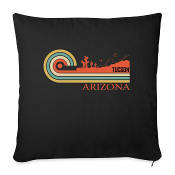 Tucson Arizona AZ City Vintage - Sofakissenbezug 45 x 45 cm - Schwarz - Vorne