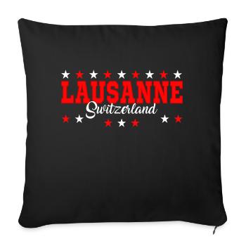 Lausanne - Sofakissenbezug 45 x 45 cm - Schwarz - Vorne