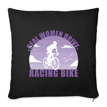 Vélo Route Vélo Sport Cyclisme Cadeau - Housse de coussin décorative 45 x 45 cm - noir - Devant