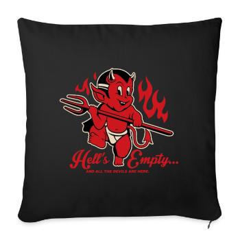 Devil and humor - Sofa pillowcase 17,3'' x 17,3'' (45 x 45 cm) - black - Front