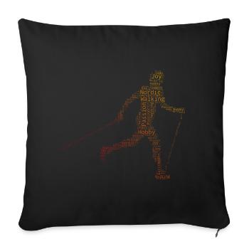 Marcheur ambulant Marche nordique hommes - Housse de coussin décorative 45 x 45 cm - noir - Devant