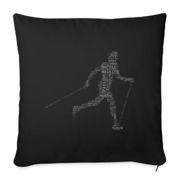 Damen Walking Herren Walken Nordic Walking - Sofakissenbezug 45 x 45 cm - Schwarz - Vorne