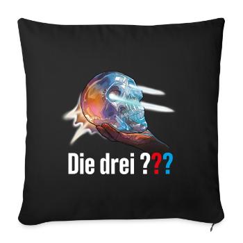 Die Drei ??? Der Kristallschädel - Sofakissenbezug 45 x 45 cm - Schwarz - Vorne