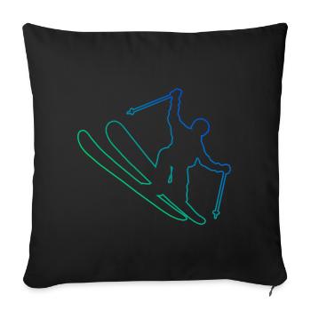 Slopestyle Herren Ski Freestyle Ski Jumping - Sofakissenbezug 45 x 45 cm - Schwarz - Vorne