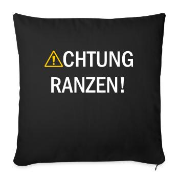 ACHTUNG RANZEN - Sofakissenbezug 45 x 45 cm - Schwarz - Vorne