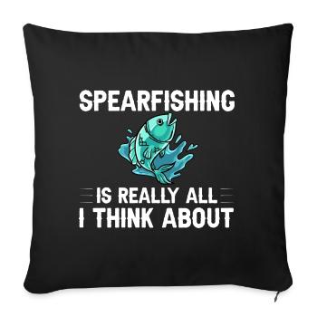 Spearfishing Spear Fishermen Fish Spear Fishermen - Sofa pillowcase 17,3'' x 17,3'' (45 x 45 cm) - black - Front