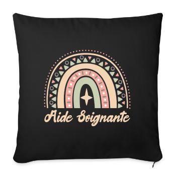 Gift caregiver. Boho Rainbow Caregiver - Sofa pillowcase 17,3'' x 17,3'' (45 x 45 cm) - black - Front