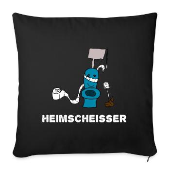 Heimscheisser WC Klo - Sofakissenbezug 45 x 45 cm - Schwarz - Vorne