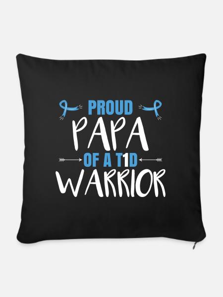 Proud Papa Of A T1D Warrior - Sofa pillowcase 17,3'' x 17,3'' (45 x 45 cm) - black