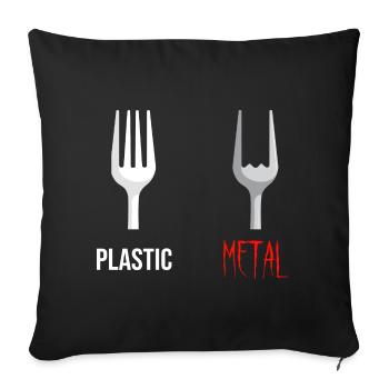Fork Plastic Metal Music - Sofa pillowcase 17,3'' x 17,3'' (45 x 45 cm) - black - Front