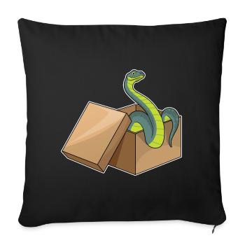 Serpent en carton - Housse de coussin décorative 45 x 45 cm - noir - Devant