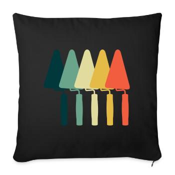 Tiler Tile Setter Tiles - Sofa pillowcase 17,3'' x 17,3'' (45 x 45 cm) - black - Front