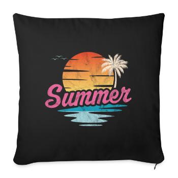 Été - Housse de coussin décorative 45 x 45 cm - noir - Devant