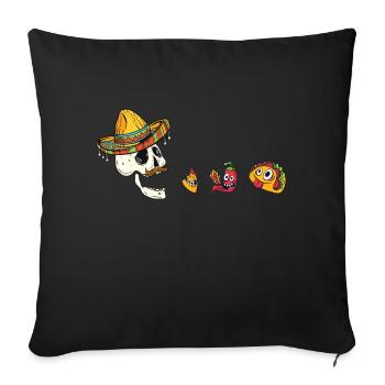 Funny Eating Tacos Cinco De Mayo Boys Kids Woman - Sofa pillowcase 17,3'' x 17,3'' (45 x 45 cm) - black - Front