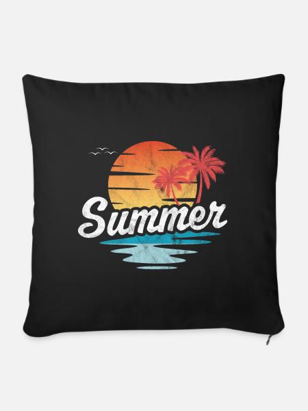 Sommer - Sofakissenbezug 45 x 45 cm - Schwarz