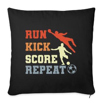Routine de joueur de football - Housse de coussin décorative 45 x 45 cm - noir - Devant