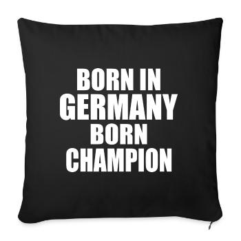 born in germany born champion - Allemagne - Housse de coussin décorative 45 x 45 cm - noir - Devant