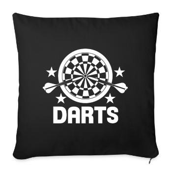 Le jeu de fléchettes - Housse de coussin décorative 45 x 45 cm - noir - Devant