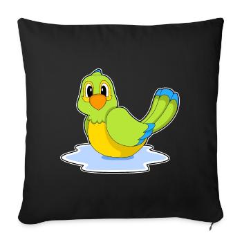 Perroquet nageant - Housse de coussin décorative 45 x 45 cm - noir - Devant