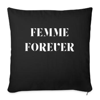 Femme forever - Housse de coussin décorative 45 x 45 cm - noir - Devant