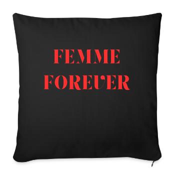 Femme forever - Housse de coussin décorative 45 x 45 cm - noir - Devant