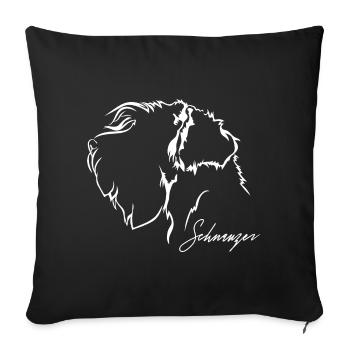 Schnauzer Profile Dogs Dog Wilsigns - Sofa pillowcase 17,3'' x 17,3'' (45 x 45 cm) - black - Front
