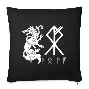 Loup blanc Fenrir - Housse de coussin décorative 45 x 45 cm - noir - Devant