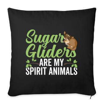 Sugar Gliders Spirit Animals Sugar Glider Owners - Sofa pillowcase 17,3'' x 17,3'' (45 x 45 cm) - black - Front
