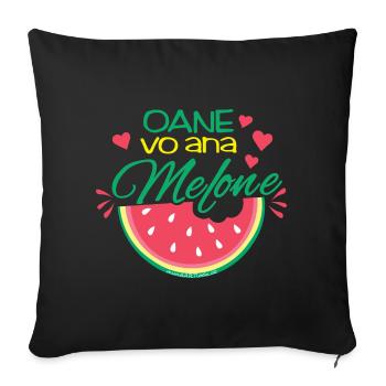 Oane vo ana melon - Un des melons - Housse de coussin décorative 45 x 45 cm - noir - Devant
