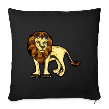 Lion - Sofa pillowcase 17,3'' x 17,3'' (45 x 45 cm) - black - Front
