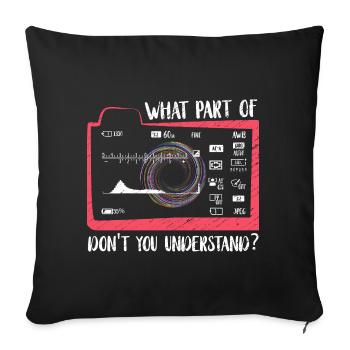 What part of don't you understand? Fotograf - Sofakissenbezug 45 x 45 cm - Schwarz - Vorne