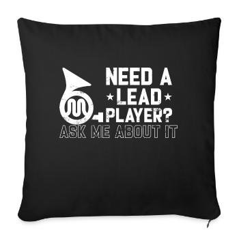 Joueur de mellophone Marching Band Joueur principal - Housse de coussin décorative 45 x 45 cm - noir - Devant