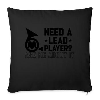 Joueur de mellophone Marching Band Joueur principal - Housse de coussin décorative 45 x 45 cm - noir - Devant
