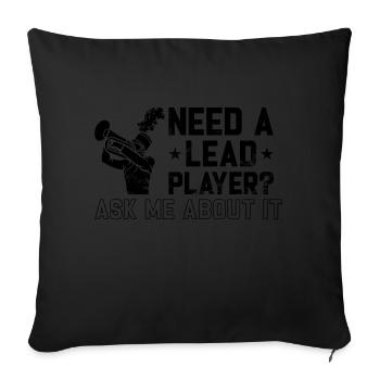 Joueur de mellophone Marching Band Joueur principal - Housse de coussin décorative 45 x 45 cm - noir - Devant