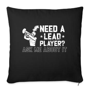 Joueur de mellophone Marching Band Joueur principal - Housse de coussin décorative 45 x 45 cm - noir - Devant