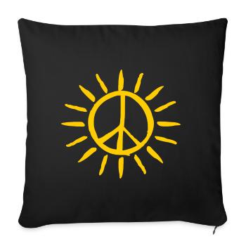 peace sign - Sofa pillowcase 17,3'' x 17,3'' (45 x 45 cm) - black - Front