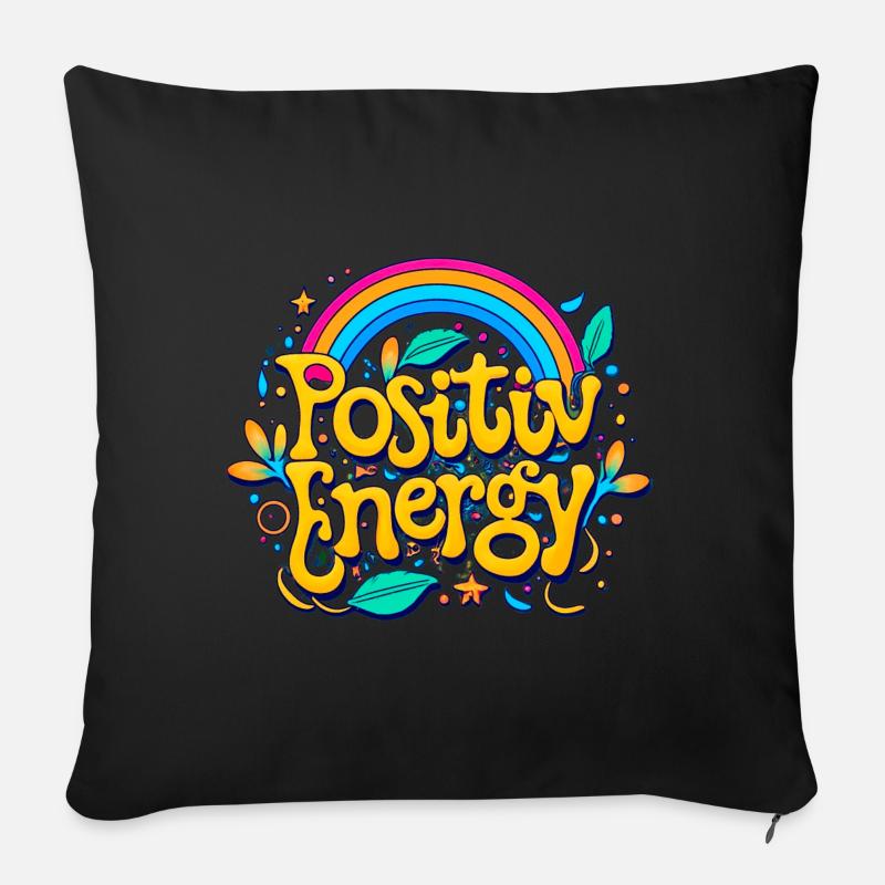 positive Energie - Sofakissenbezug 45 x 45 cm - Schwarz