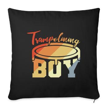 Trampoline Boy - Sofa pillowcase 17,3'' x 17,3'' (45 x 45 cm) - black - Front