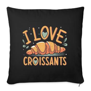Croissant-Fan T-Shirt - Indulgent Style - Sofa pillowcase 17,3'' x 17,3'' (45 x 45 cm) - black - Front