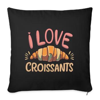 Delicious Croissant T-Shirt - French Delicate - Sofa pillowcase 17,3'' x 17,3'' (45 x 45 cm) - black - Front