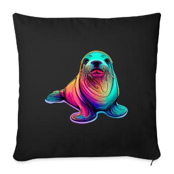 Seal - Sofa pillowcase 17,3'' x 17,3'' (45 x 45 cm) - black - Front