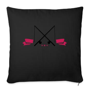 angelrute symbol - Sofakissenbezug 45 x 45 cm - Schwarz - Vorne