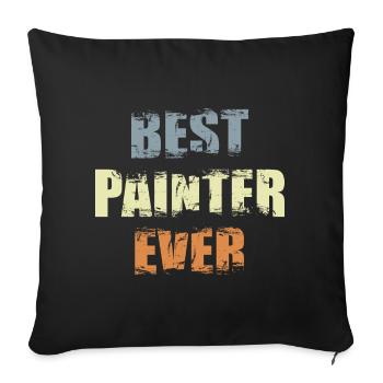 Meilleur peintre vernisseur - Housse de coussin décorative 45 x 45 cm - noir - Devant
