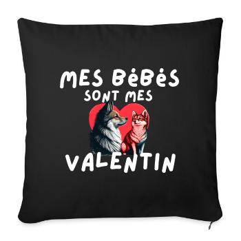 Mes Bébés Sont Mes Valentin - Housse de coussin décorative 45 x 45 cm - noir - Devant