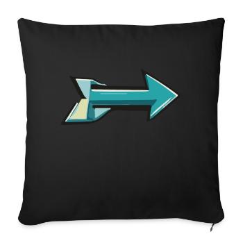 Flèche vers la droite - Housse de coussin décorative 45 x 45 cm - noir - Devant