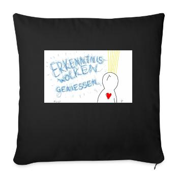 Erkenntniswolken genießen. - Sofakissenbezug 45 x 45 cm - Schwarz - Vorne