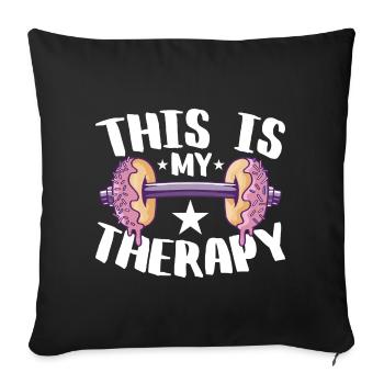 Entraînement, Fitness, Gym, Entraînement, Sports, Fun - Housse de coussin décorative 45 x 45 cm - noir - Devant