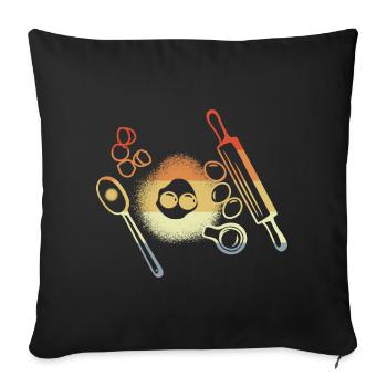 Baking Ingredients Vintage Look - Sofa pillowcase 17,3'' x 17,3'' (45 x 45 cm) - black - Front