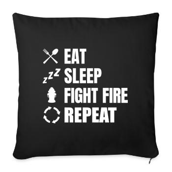Firefighters Schedule - Sofa pillowcase 17,3'' x 17,3'' (45 x 45 cm) - black - Front
